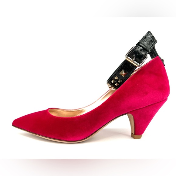 VALENTINO GARAVANI Studded Velvet Crystal Embellished Ankle Strap Pumps EU 35 - Picture 12 of 15